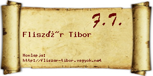 Fliszár Tibor névjegykártya